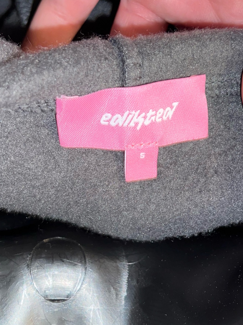 Edikted Bonney Bow Gray Pink Oversize Cozy Coquette Long Sleeve Hoodie Size S - Picture 8 of 9